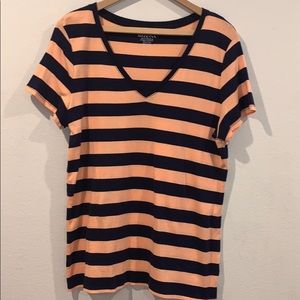Blue and Peach Striped Shirt